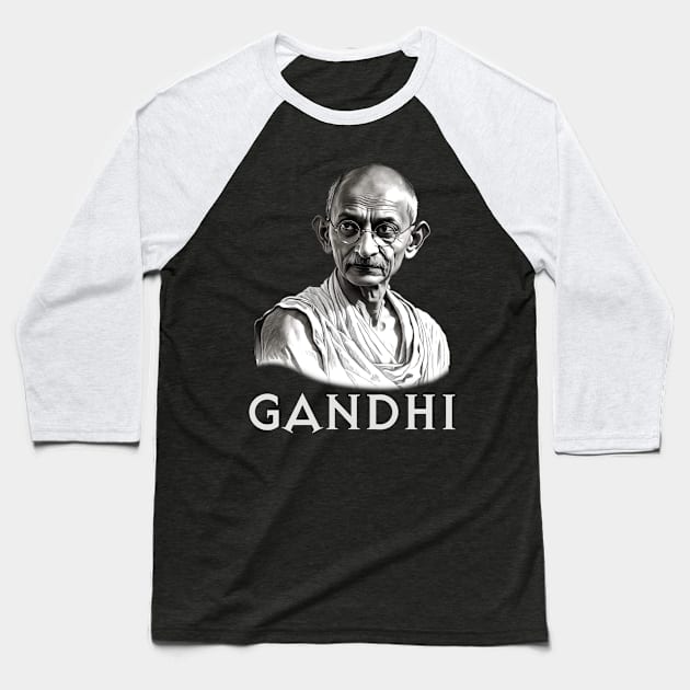 Mahatma Gandhi Baseball T-Shirt by UrbanLifeApparel